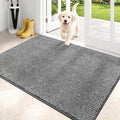 PURRUGS Dirt Trapping Door Mat 31.5" x 47", Non-Slip Machine Washable Entryway Rug, Dog Doormat, Indoor Front Door Mat, Super Absorbent Entry Rug for Muddy Shoes & Paws,Light Grey-Dark Grey