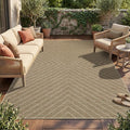 Garvee Easy Jute Rug 8x10 Washable Indoor Outdoor Rugs Non Slip Stain Resistant Modern Striped Neutral Patio Throw Carpets Farmhouse Area Rugs for Porch Kitchen Bedroom Living Room Backyard, 8'x10'