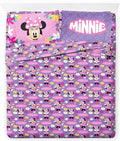 Jay Franco Kids Sheet Set with Fitted, Flat Sheets & Pillow Cover - Ultra-Soft Bedding with Pillowcase for Room Decor, Purple - Minnie Mouse, 4 Piece Queen