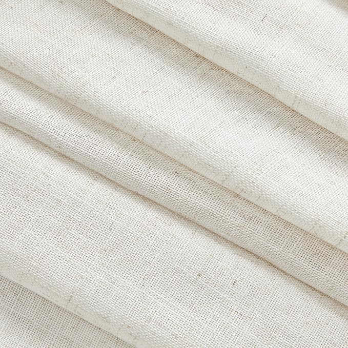 MYSKY HOME Linen Curtains for Sliding Door, Farmhouse Semi Sheer Ceiling - Image 7