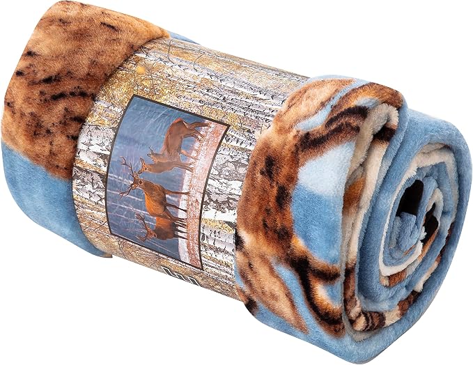 NORTHWEST Cold Snap Oversized Raschel Throw Blanket, 60" x 80" (Pack of 2)