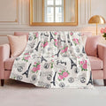 Oversized Plush Throw Blanket 60" x 70", Floral Paris Pink
