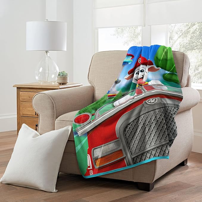 NORTHWEST Paw Patrol Micro Raschel Throw Blanket, 46" x 60", On The Way