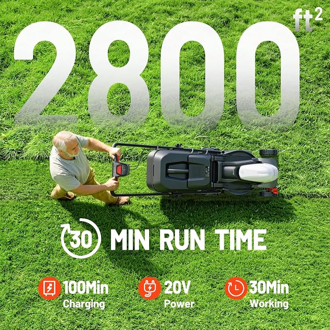 Litheli Electric Lawn Mower Cordless, Grass Cutter Machine for 2800 Sq. Ft, Lawnmower with Brushless Motor, 14" Cutting Width, Cutting Height from 1" to 2.5", Includes 5.0 Ah Battery