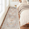 zesthome Washable Runner Rug 2.5x8 - Stain Resistant Entryway Rugs, Ultra-Thin Kitchen Rug, Anti Slip Backing Runner Rugs for Entrance Laundry Room Indoor Hallway (Orange,2.5'x8')
