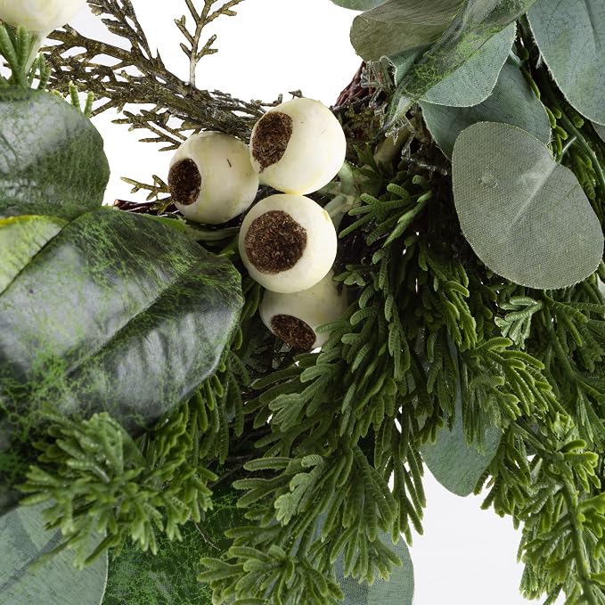 Eucalyptus Wreath - 20-Inch Artificial Spring, Summer, or Fall Wreath for Home Decor - Wreaths for Indoors or Covered Patio Use Only by Pure Garden