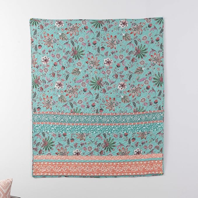 Greenland Home Barefoot Bungalow Audrey Throw Blanket, Chocolate,60 x 50-inch