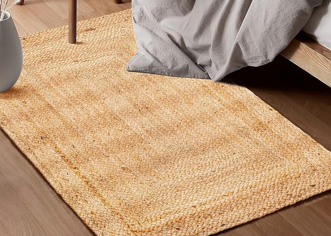 Savi Home Natural Jute Rug 3x5 Ft – Handwoven Braided Area Rug for Kitchen, Living Room & Bedroom – Eco-Friendly, Durable, Washable Woven Floor Mat – 36x60 Inch Rustic Farmhouse Décor
