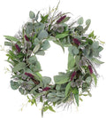 24" Artificial Lavender Floral Spring Wreath with Green Leaves