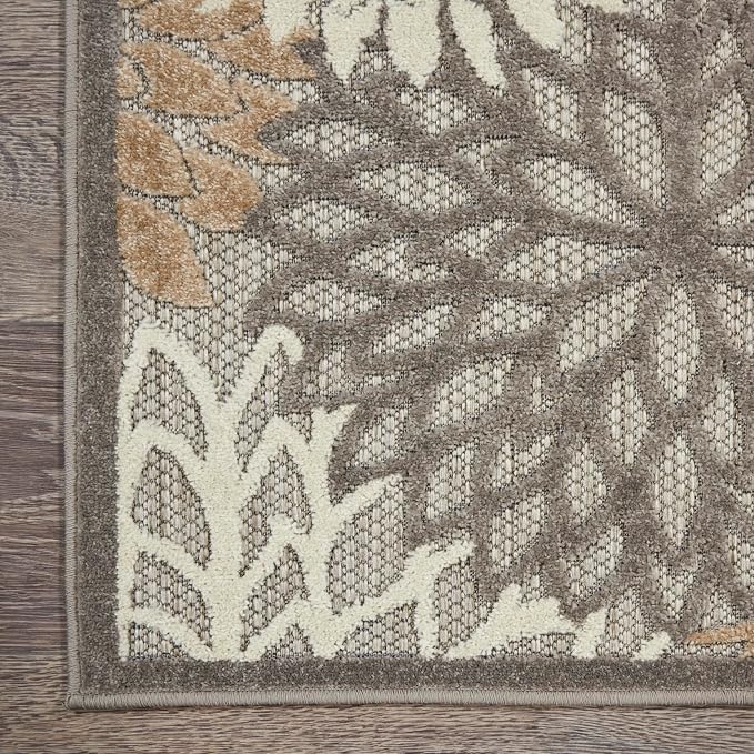 Nourison Home Aloha Natural 7' x 10' Area Rug - Easy Clean, Non Shedding, Bed Room, Living Room, Dining Room, Kitchen (7' x 10')