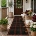 JTJ Easy Jute Outdoor Runner Rug 2x6, Buffalo Plaid Washable Indoor Outdoor Rug, Farmhouse Non Slip Hallway Runner Rug for Patio, Porch, Entryway and Front Door
