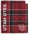 NCAA Utah Utes Playmaker Plaid Ultra Cozy Sherpa Throw