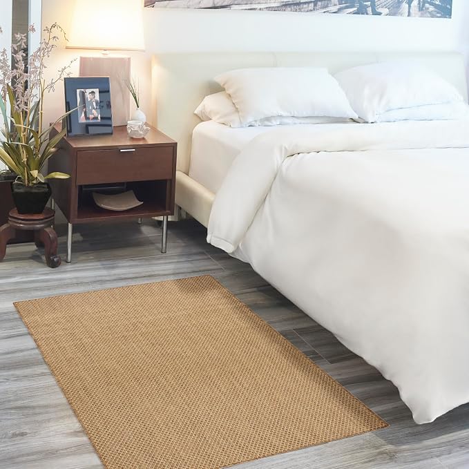 Nourison Home Courtyard Jute 2' x 3' Area Rug - Easy Clean, Non Shedding, Bed Room, Living Room, Dining Room, Kitchen (2' x 3')
