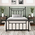 Allewie 14'' Twin Size Metal Platform Bed Frame, Vintage Headboard, Black | 45'' Tall Victorian Headboard/Footboard/Mattress Foundation/Under Bed Storage/No Box Spring Needed/Easy Assembly/Noise Free