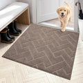PURRUGS Dirt Trapping Door Mat 36" x 36", Non-Slip Machine Washable Entry Rug, Dog Doormat, Indoor Front Door Mat, Super Absorbent Entryway Rug for Muddy Shoes & Paws, Grayish Brown