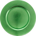 SARO LIFESTYLE Decorative Charger Plates, 13” Round Plastic Charger Plates, Set of 4 – Elegant Table Décor for Events, Weddings & Home Dining, Green