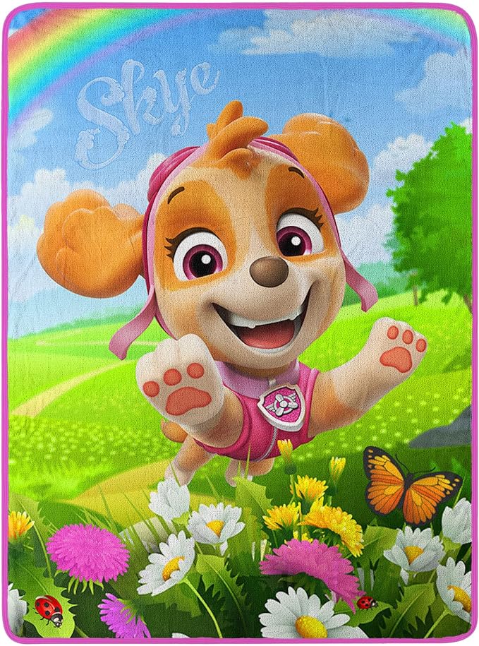 Northwest Paw Patrol Micro Raschel Throw Blanket, 46" x 60", Soaring Skye