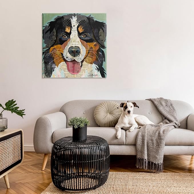 Bernese Mountain Dog Collage, 36 x 36 Inch Canvas Wall Art | Stupell Industries · By Traci Anderson · Ready to hang · Great for pet lovers · Made in USA