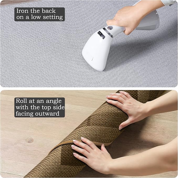 3x5 Outdoor Rug, Jute Checkered Rugs, Patio, Entryway, Balcony, Porch Rug | Indoor Plaid Carpets, Washable Bedroom Kitchen Carpet, Non Slip Farmhouse Neutral Laundry Office Floor Mat, Nature and Brown