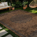 CAMILSON Outdoor Rug 5x7 Medallion Gold Modern Area Rugs for Indoor and Outdoor Patios Kitchen and Hallway Mats Washable Porch Deck Outside Carpet (Medallion Gold 5 x 7)