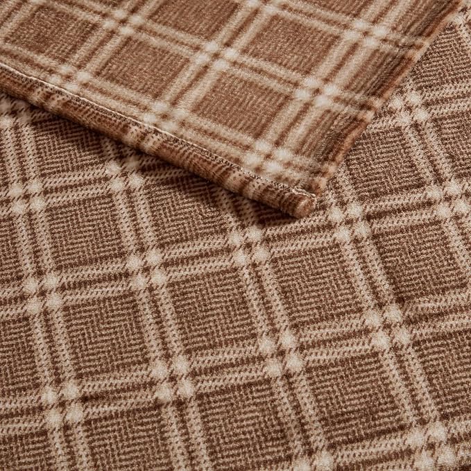 Nautica - Queen Soft Blanket, Plaid, Lightweight & Cozy Plush Bedding