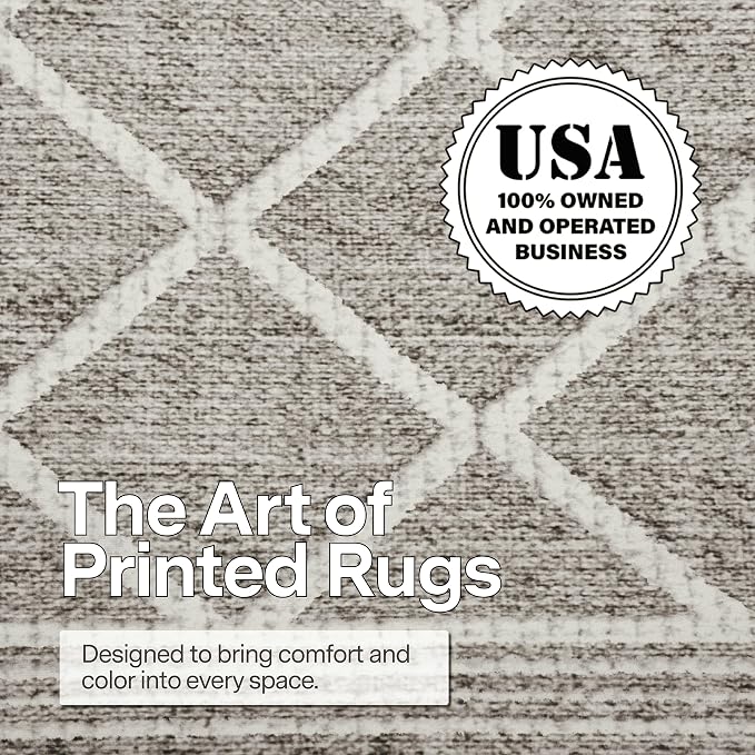ReaLife Rugs Machine Washable Area Rug Runner - Living Room Bedroom Bathroom Kitchen Entryway Office - Padded Low Pile Stain Resistant Premium - Boho Modern Farmhouse - Tessa - Beige Ivory 3' x 5'