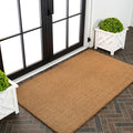 JONATHAN Y CHG100A-24 Peater Classic Casual Commerical Natural Coir Light Brown 2 ft. x 4 ft. Doormat for Entrance, Front Door, Entryway