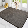 PURRUGS Dirt Trapping Door Mat 32" x 47", Non-Slip Machine Washable Entry Rug, Entrance Mat, Indoor Front Door Mat, Super Absorbent Entryway Rug for Muddy Shoes & Paws, Heathered Brown