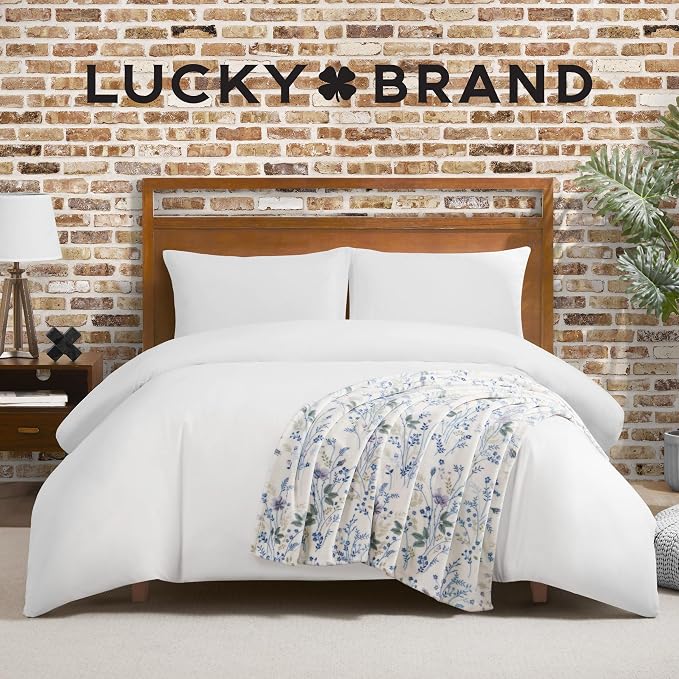 Lucky Brand Wildflower Purple Floral 50"x70" Cozy Plush Blanket - Premium Microfiber Throw for Luxurious Comfort and Style