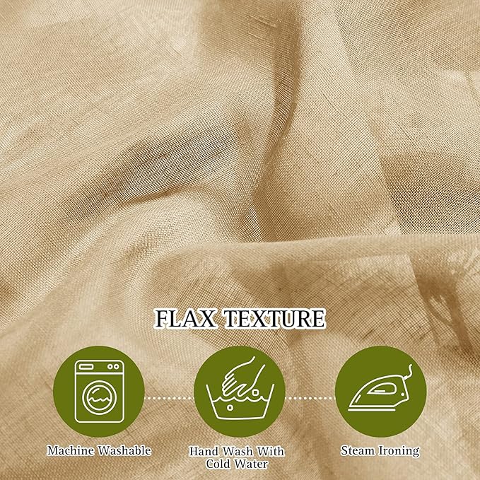 NICETOWN Sheer Curtains Flax Texture 84 inch Length, Grommet Semi Sheer Window - Image 5