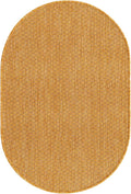 Unique Loom Collection Casual Transitional Solid Heathered Indoor/Outdoor Flatweave Area Rug (2' 2" x 3' 1" Oval, Corn Harvest Yellow)