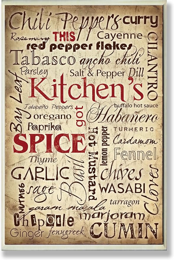 'Stupell Industries Kitchen Spice Typography'| Wall Plaque Art