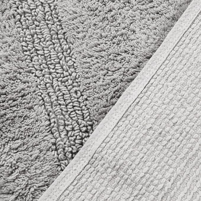 Nautica - Runner Rug, Soft & Absorbent Tufted Cotton Bath Rug with Skid-Resistant Backing, Oeko-Tex Certified (Peniston Pastel Grey, 60" x 22")