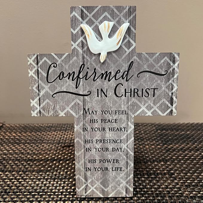 Abbey Gift (Abbey & CA Gift 8"x6" Confirmation Boxed Wood Cross W/Easel, 8" x 6" x 1" inches, Multi