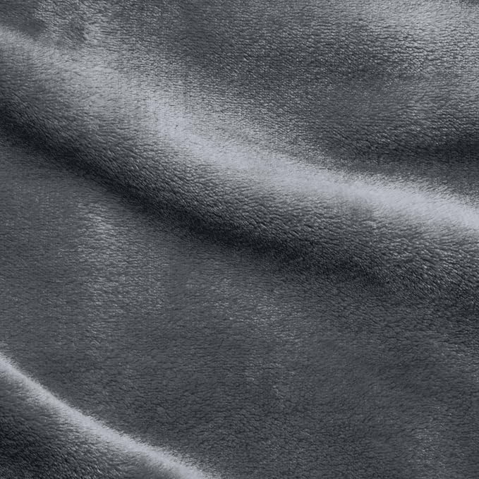 Elegant Comfort Luxury Velvety Softness Fuzzy Plush Micro-Velour Ultra-Soft Blanket, Full/Queen, Grey