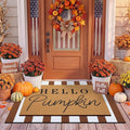Tinideya 2 Pcs Fall Layered Doormats, Hello Pumpkin Welcome Mats | Front Porch Entryway Decor, Layering Doormats Seasonal, Non Slip