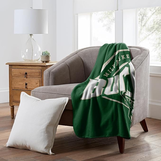 Northwest NBA Milwaukee Bucks Unisex-Adult Fleece Throw Blanket, 50" x 60", Campaign