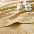 Madison Park 100% Egyptian Cotton King Size Bed Blanket for Summer Mustard | Cozy Soft Breathable Durable, Waffle Weave Woven Casual, Lightweight Knit All Season Throw for Bed Couch or Sofa, OEKO TEX