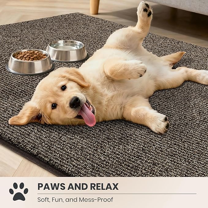 PURRUGS Dirt Trapping Door Mat 20" x 31.5", Non-Slip Machine Washable Entry Rug, Entrance Mat, Indoor Front Door Mat, Super Absorbent Entryway Rug for Muddy Shoes & Paws, Heathered Brown
