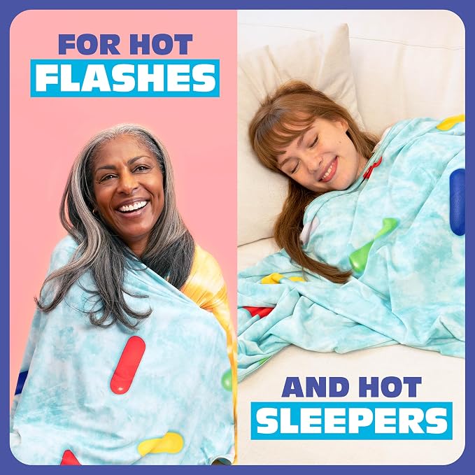 Cozy Concepts Ice Cream Cooling Blanket – Soft Lightweight Throw for Summer Comfort, Cool Vacation Gifts, Cute Ice Cream Design for Cool Days & Nights