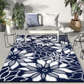 GENIMO Outdoor Rug, Waterproof Plastic Rugs for Patio, 6'x9' Sapphire White | Outside Larger Leaf Carpet Mat for Porch Decor, Deck, Balcony, Camping, RV, Backyard, Picnic, Beach, Reversible, Foldable