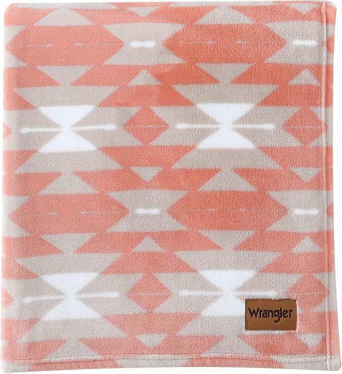 Wrangler - Blanket, Super Soft Plush Bedding, Yellowstone Inspired Throw Blanket for Couch or Bed (Navajo Khaki, 50" x 70")