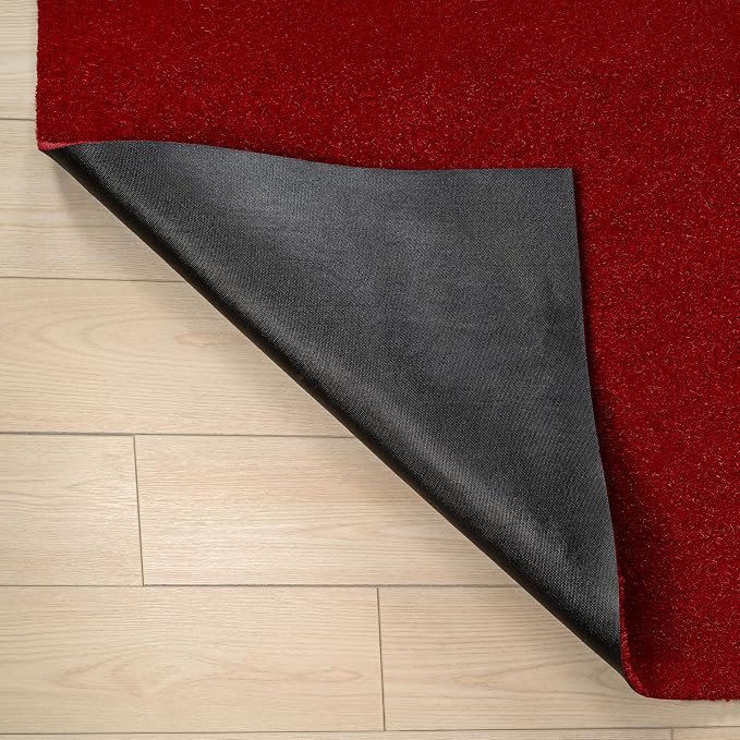 JONATHAN Y Peater Classic Casual Commercial Natural Coir Red 5 ft. x 8 ft. Doormat for Entrance, Front Door, Entryway CHG100E-5