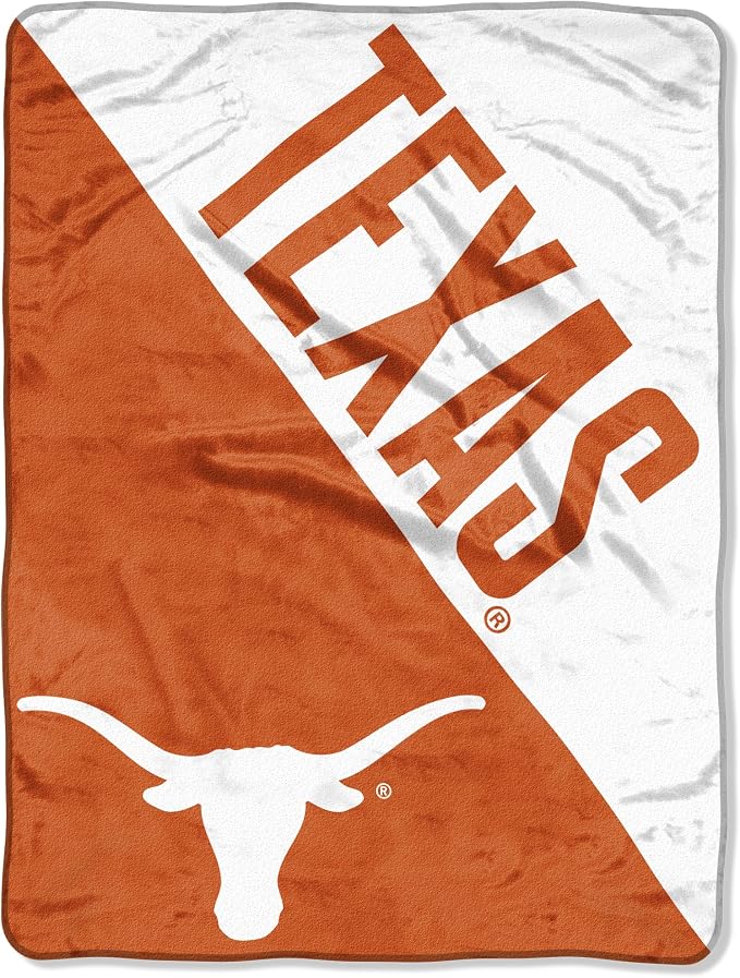 Northwest NCAA Texas Longhorns Micro Raschel Throw Blanket – 46 x 60 Inches – Halftone Design
