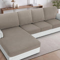 H.VERSAILTEX Sectional Couch Covers 1 Piece Chaise Slipcover L Shape Separate Cushion Couch Cover for Both Left/Right Sectional Couch (Seat Only: 1 Chaises, Taupe)