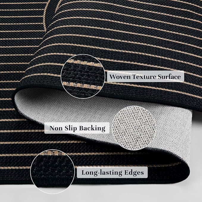 EDIMENS 3x5 Outdoor Rugs Easy Jute Porch Patio Rug Front Door Mat Entryway | Washable Non-Slip Geometric Rugs for Entryway Indoor Outdoor Farmhouse Rug Modern Carpet Area Rug for Living Room Kitchen