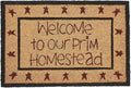 VHC Brands Coir Welcome Door Mat, Entry Rug, with PVC Backing, for Indoor Outdoor Use, Connell Collection, Rectangle Doormat, Welcome Stars, Tan