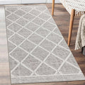 ReaLife Rugs Machine Washable Area Rug Runner - Living Room Bedroom Bathroom Kitchen Entryway Office - Padded Low Pile Stain Resistant Premium - Boho Modern Farmhouse - Tessa - Beige Ivory 2'6" x 10'
