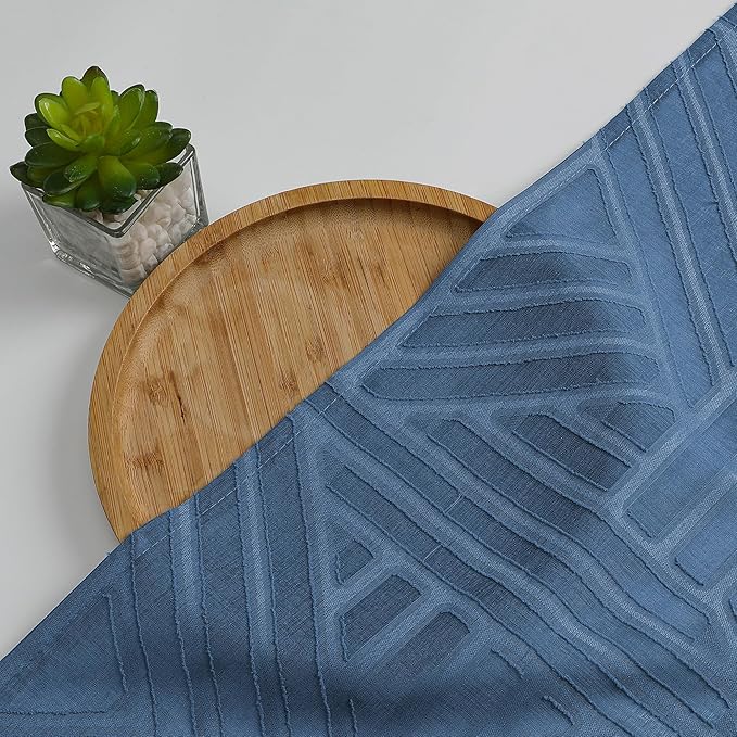 Simplebrand Sheer Dusty Blue Kitchen Curtains 24 Inch Length Tier Curtains 2 - Image 7