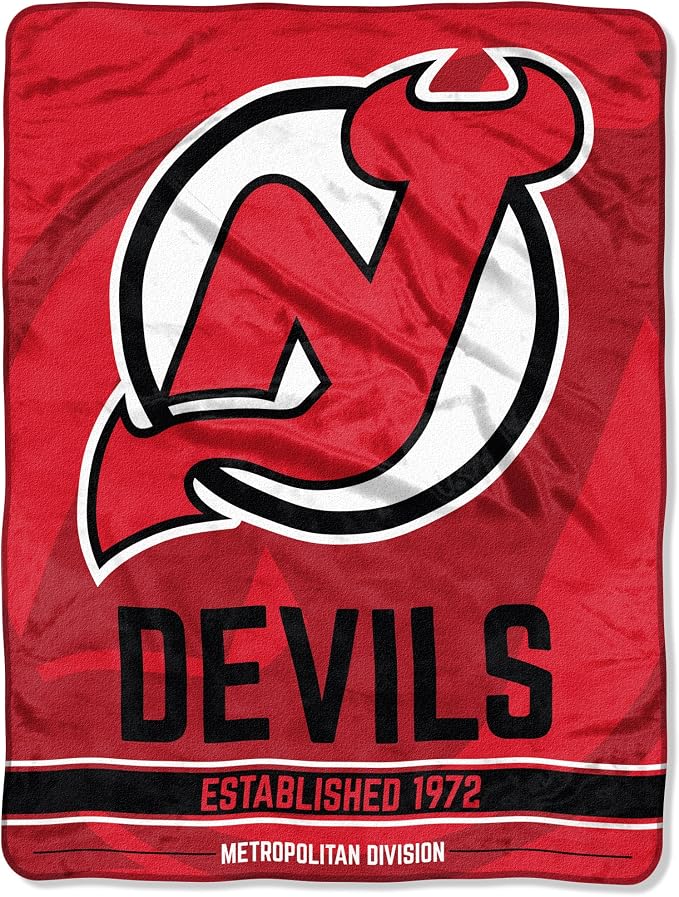 Northwest The Company NHL New Jersey Devils Micro Raschel Throw Blanket, 46" x 60", Break Away